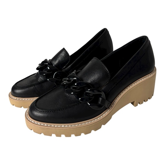 Dolce Vita Harris Platform Loafers chunky Chain Black Size 7.5 - Picture 6 of 8